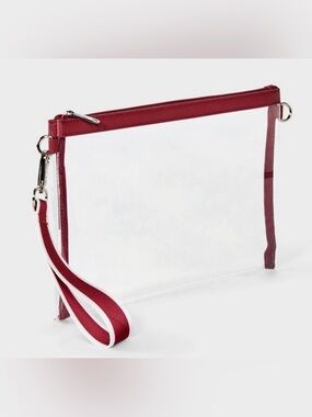 Wild Fable clear wristlet /clutch in dark red